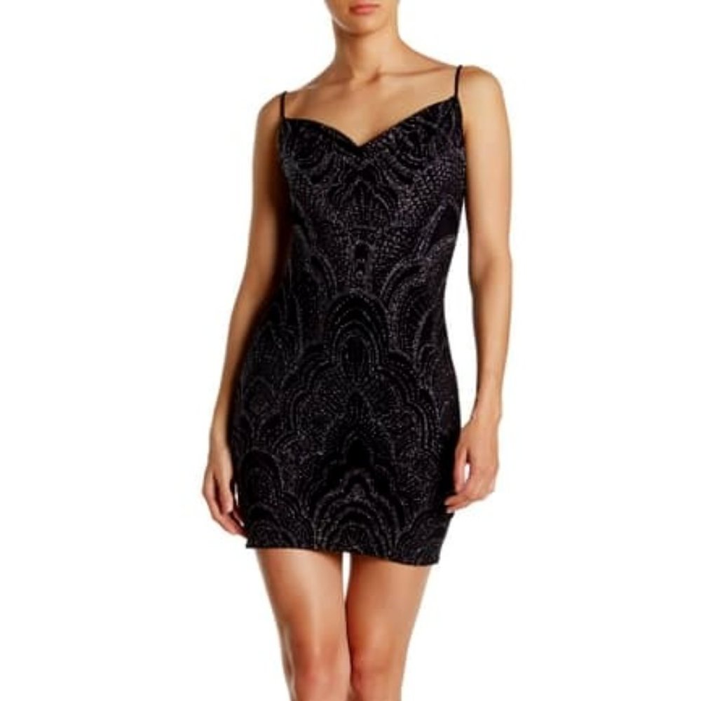 JUMP Glitter Cowl Neck Mini Dress NWOT